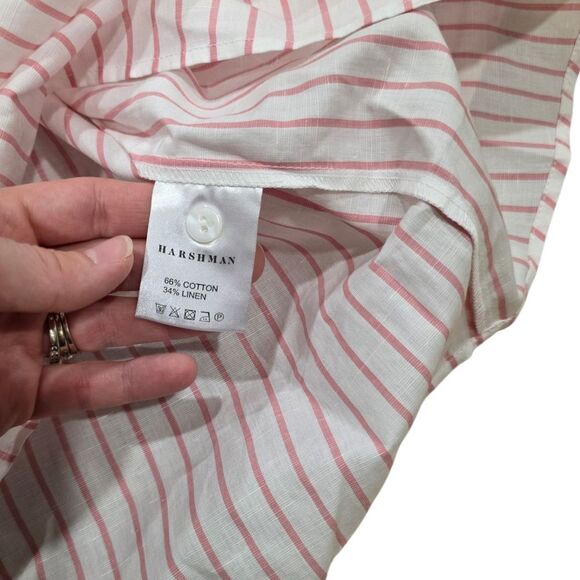 Harshman Pink Striped Indre Cold Shoulder Cutout Blouse 3X - Picture 5 of 6